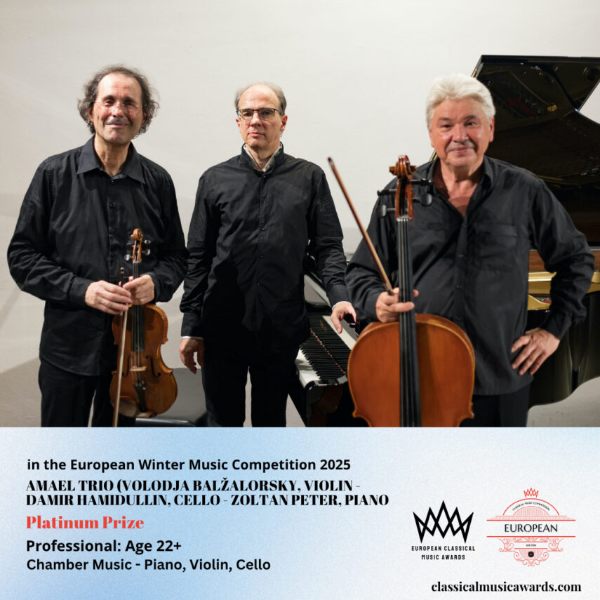 European Classical Music Award 2025 for Amael Trio: Platinum Award –  Chamber Music